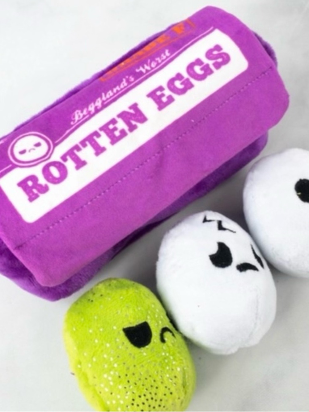 Bark Practical Yolks Beggland’s Worst Rotten Eggs Plush Dog Toy(s)